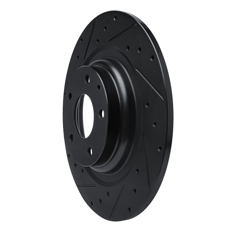 Mazda CX-9 Brake Rotor (1) - Rear Left - R1 Concepts - Drilled & Slotted - Black - `16-`23